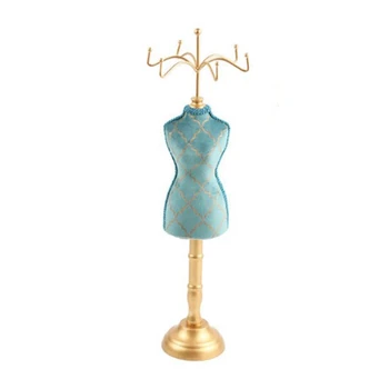 

Jewelry Holder Gilding Peacock Blue Exquisite Storage Rack Jewelry Organizer Display Tray for Women Girls