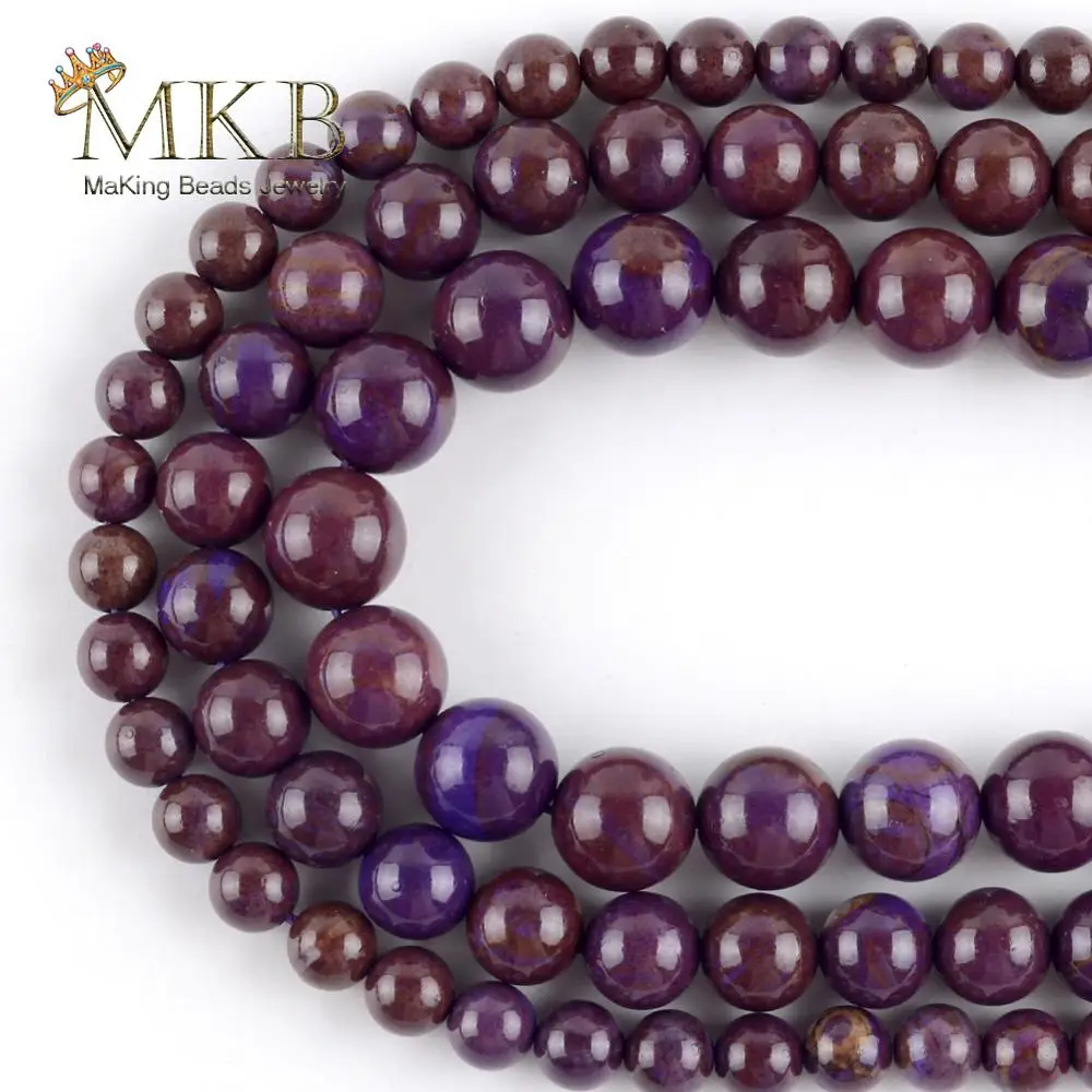 

Natural Lepidolite Stone Beads Round Spacer Loose Beads For Jewelry Making 6/8/10mm DIY Bracelets Necklace Jewellery Strand 15"