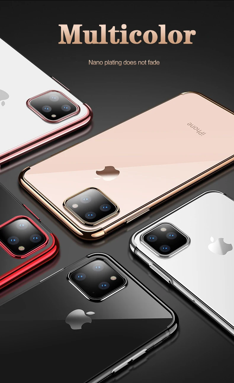 Arvin чехол для iPhone 11 6," дюймов роскошный позолоченный мягкий, с бесцветным прозрачным чехол для телефона для iPhone 11 Pro Max чехол для телефона чехол s