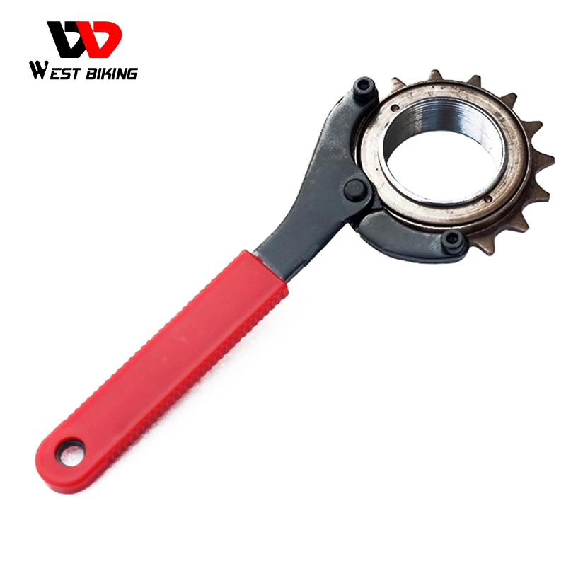 West Biking YP0719070 Adjustable Cycling Carbon Steel Bike Wrench Chainwheel Crank Puller Bicycle Bottom Bracket Wrench Axle Removal