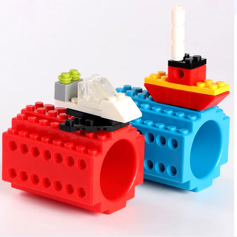 

Milk Mug Coffee Mug Water Cup Drinkware DIY Build-on Brick Mug Pen Holder for LEGO Building Blocks Portable Creative Decoration
