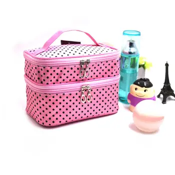 

Double Layer cosmetics bag Outdoor travel fashion Makeup organizer beautician storage bags large capacity Bags