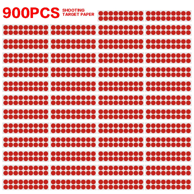 

900pcs 2cm Shooting Target Paper Self-adhesive Archery Splatter Stickers Training Hunting Pratice Round Patches Black Red Color