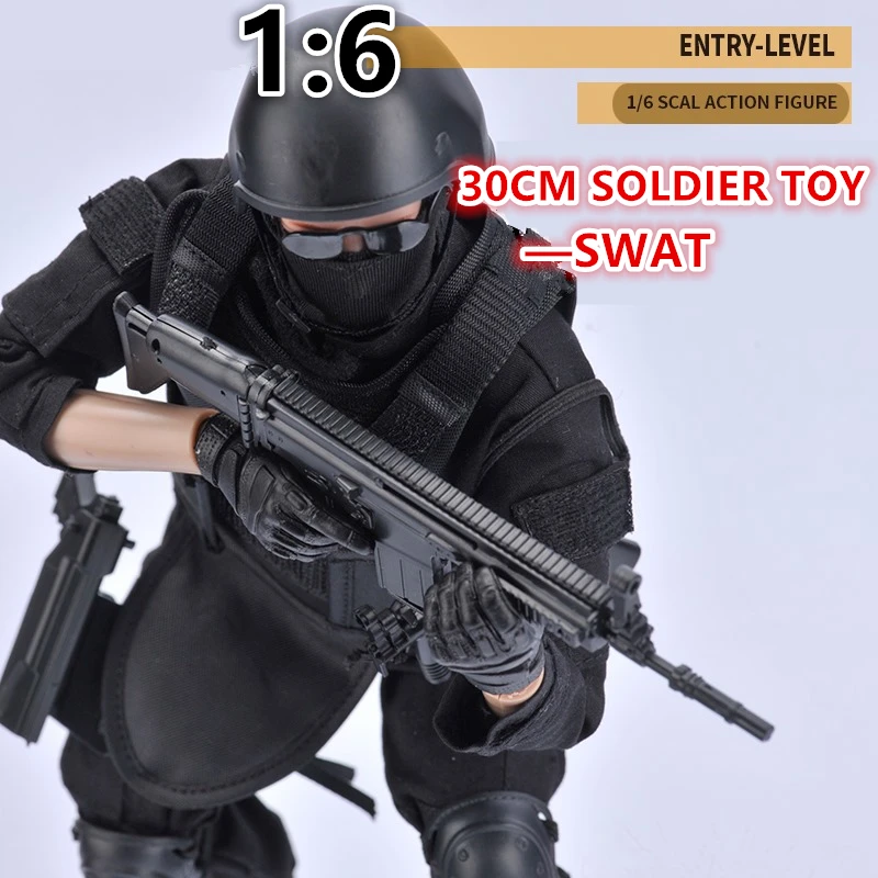 Масштаб 1:6 солдатики экшн-фигурки супер Полицейский спецназ с винтовкой модель