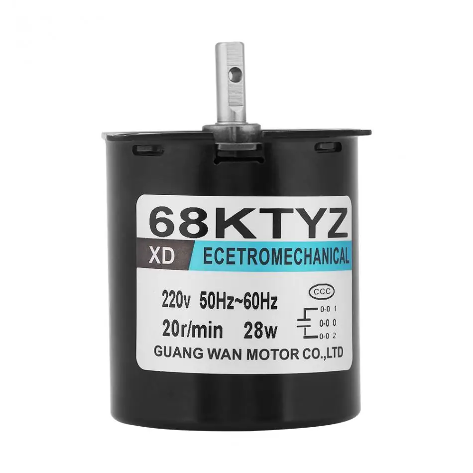 Синхронный двигатель переменного тока 68KTYZ AC220V 28 Вт 2,5 20 30 110об/мин постоянный магнит синхронный мотор-редуктор CW/CCW