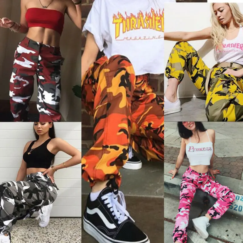 Fashion Women's Sport Camo Cargo Long Pants 2020 Spring New Style Camouflage Pants Outdoor Pants Ladies Long Cargo Trousers Fashion Women's Sport Camo Cargo Long Pants 2020 Spring New Style Camouflage Pants Outdoor Pants Ladies Long Cargo Trousers