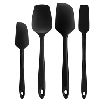 

Silicone Spatula Set Versatile Tools Created for Cooking, Baking and Mixing One Piece Design, Non-Stick & Heat Resistant | ( Bla