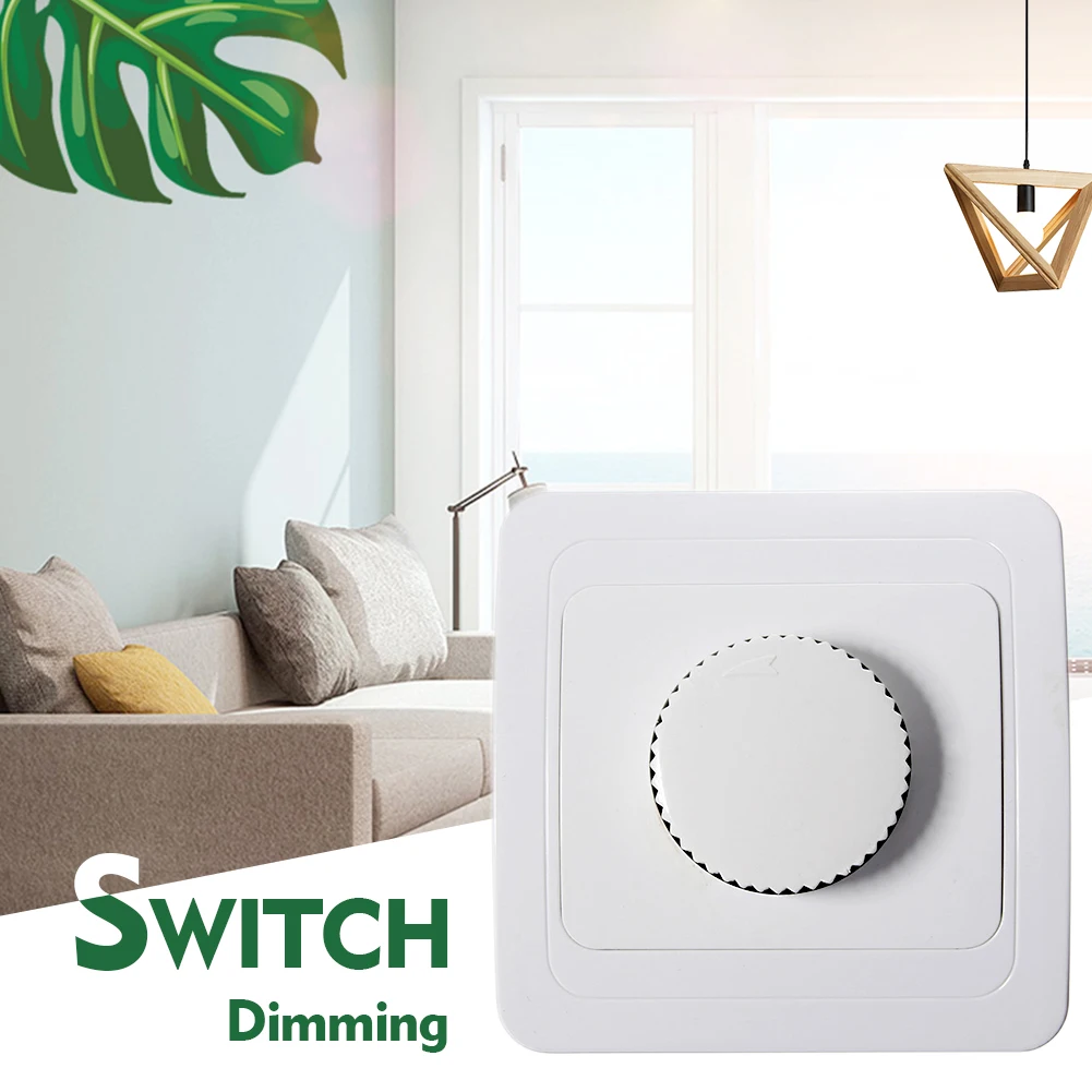 

ABS Home Use European Style Dimmer Switch Concealed Adjustable Decoration Controller Wall Mounted Durable Rotation Panel Indoor