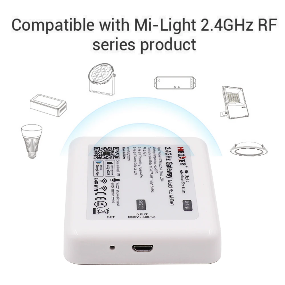 Ми свет 2.4 г беспроводной светодиодный диммер контроллера группы 4-Zone РФ дистанционного Wi-Fi IBOX концентратора App