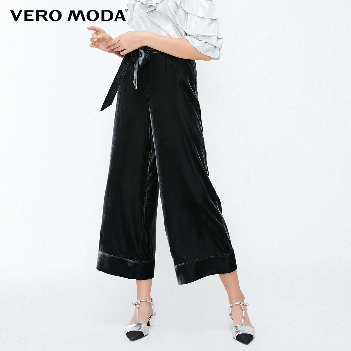 Vero Moda зима осень и зима средняя посадка бархат свободный крой повседневные брюки | 318450506 - Цвет: Navy