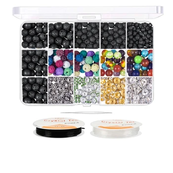 

Lava Beads Stones Kit Chakra Beads Lava Rock Rock Spacer Beads for DIY Jewelry Making