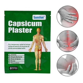 

8Pcs Capsicum Pain Patch Heat Pads Pain Relief Medical Herbal Heating Patch for Back Joint Pains Cervical spondylosis