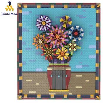 

Buildmoc Creator Pixel Art Mosaic Painting Art Decorative Painting Moc Set Sunflower World Masterpiece Building Block Toys Gifts