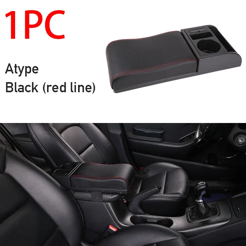 Cuscino Per Bracciolo Auto Universale In Pelle PU Con Memory Foam, Tasca Portaoggetti E 2 Portabicchieri, Poggiagomito Ergonomico