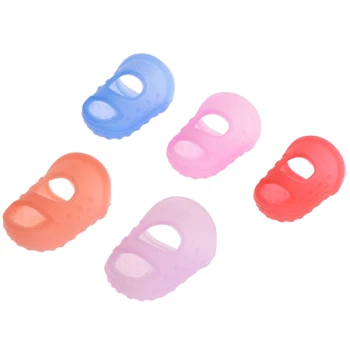 

Silicone Thimble Finger Protect Stitching Sewing Needlewk Tool Random Cols