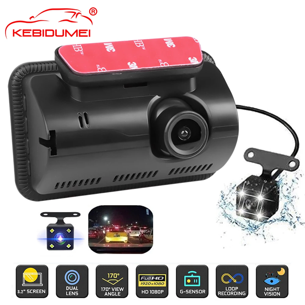 

3.5 inch HD 2-Lens Car DVR Inside Vehicle 2 Way Camera Night Vision DVRs Recorder Video Registrator Dash Cam Camcorder 1080P