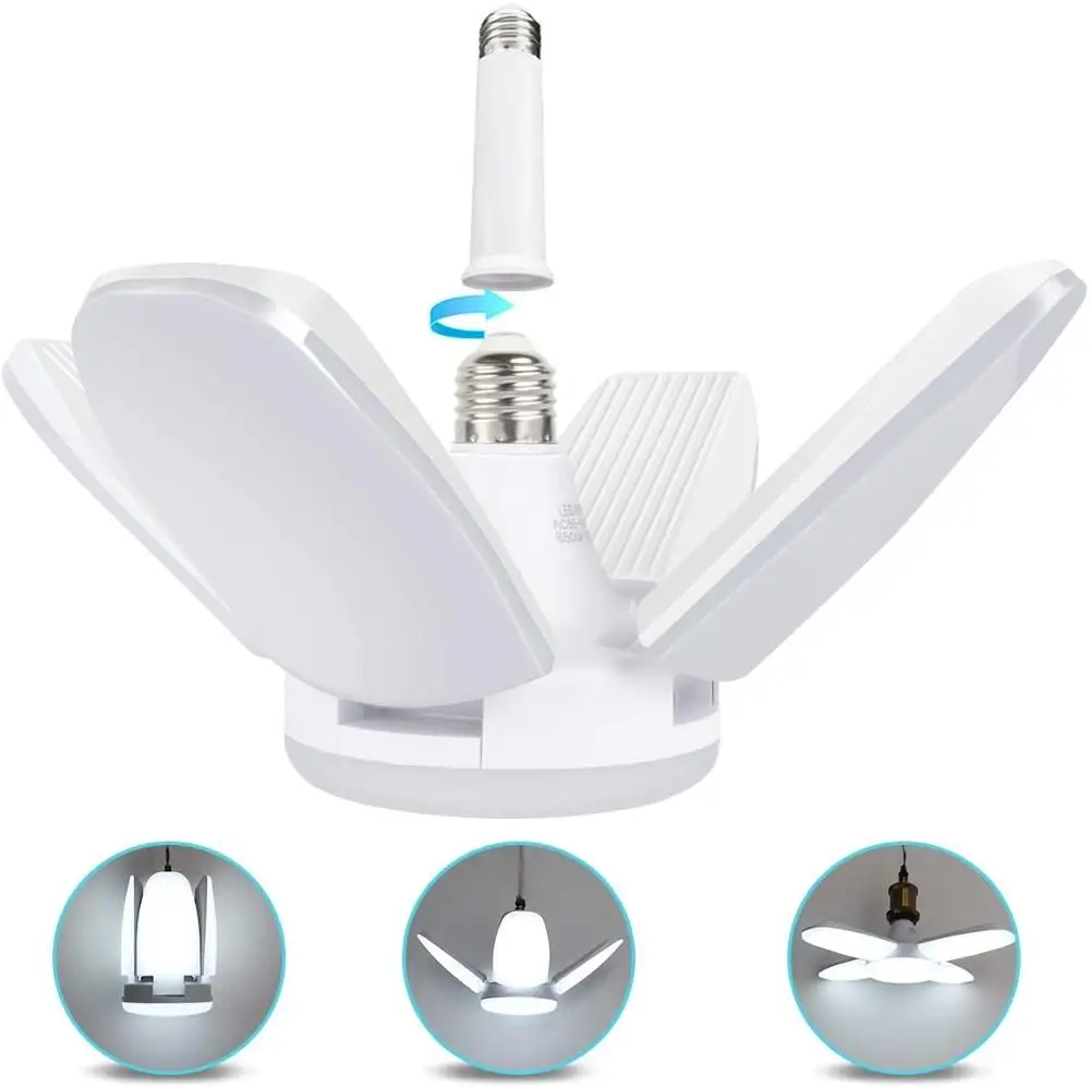 

Creative 60W Led Bulb E27 Led Lamp Ceiling Fan Lampada Led Light Foldable Fan Blade Angle Adjustable Led Bulb E27 Screw
