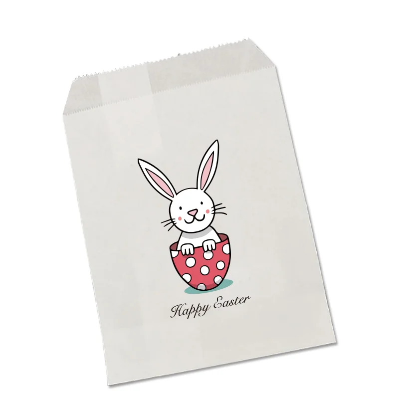 20 шт./лот Пасхальный кролик яйцо конфеты мешок Высокое качество Вечерние подарочные бумажные сумки печать бумажный мешок хлеб мешок - Цвет: Многоцветный