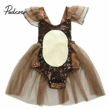 

2019 Cute Newborn Infant Baby Girl Sequins Christmas Clothes Baby Girls Short Sleeve Jumpsuit Bodysuit TUTU Dress Costume Outfit