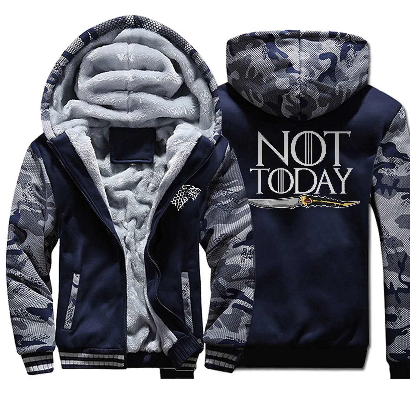 Игра престолов не сегодня ТВ Шоу толстовки хип хоп Уличная Мужская осень зима мужские теплые свободные куртки - Цвет: Dark Blue 6