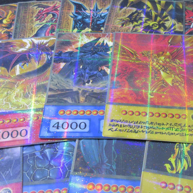 12 шт./компл. Yugioh Аниме Стиль 3 карты египетского Бога Ra Slifer обелиск полностью