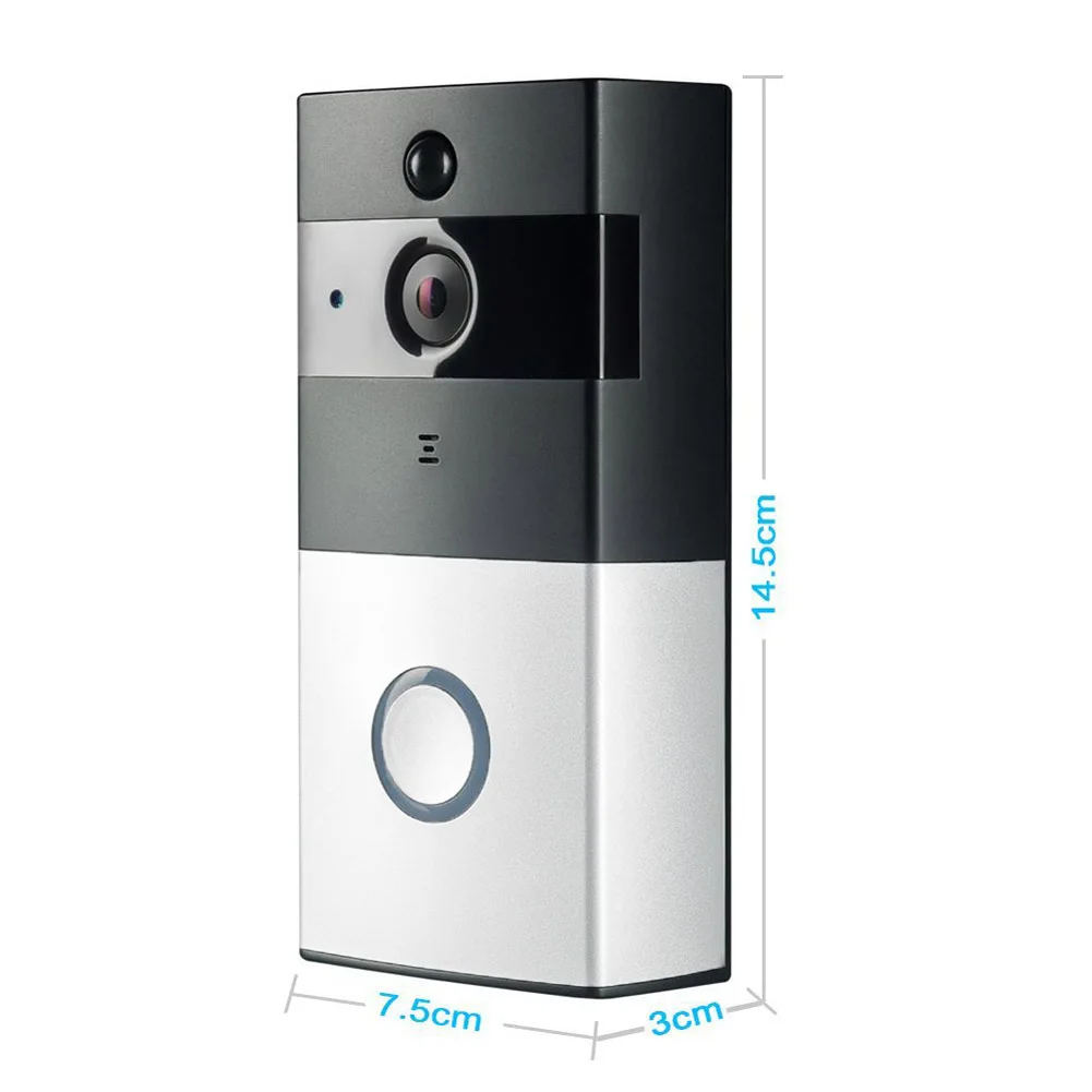 

New Wire-free WiFi Video Doorbell With 8G TF Card 720P HD PIR Motion Detection Alerts Night Vision HD Camera UK Plug @M23