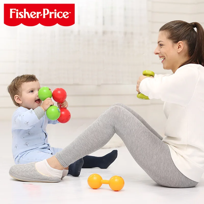 Фишер-Прайс авторизованный F0901 новорожденный детский мяч для начальной тренировки яркие цвета гантели мяч экологически чистый ПВХ
