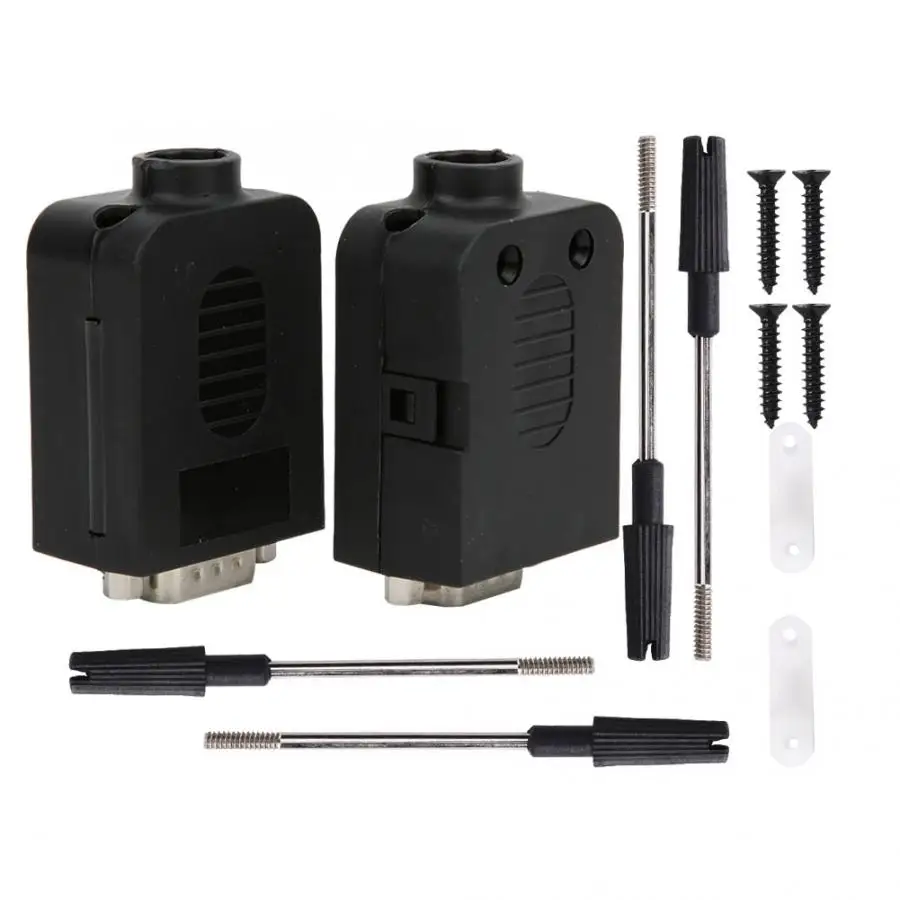 

2Pcs DB9-G-8A 9Pin Screw Serial Connector to Wiring Terminal Male Female Adapter COM transfer-free solder terminals with Case
