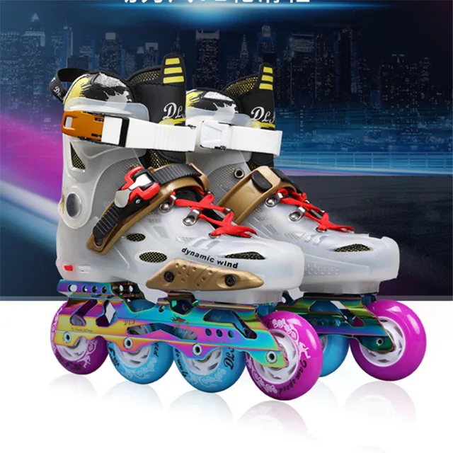 US $48.96 Dynamic Wind COOL 4 wheels Inline Skating Patines 76mm 80mm Roller Skates Shoes for SEBA boy girl S