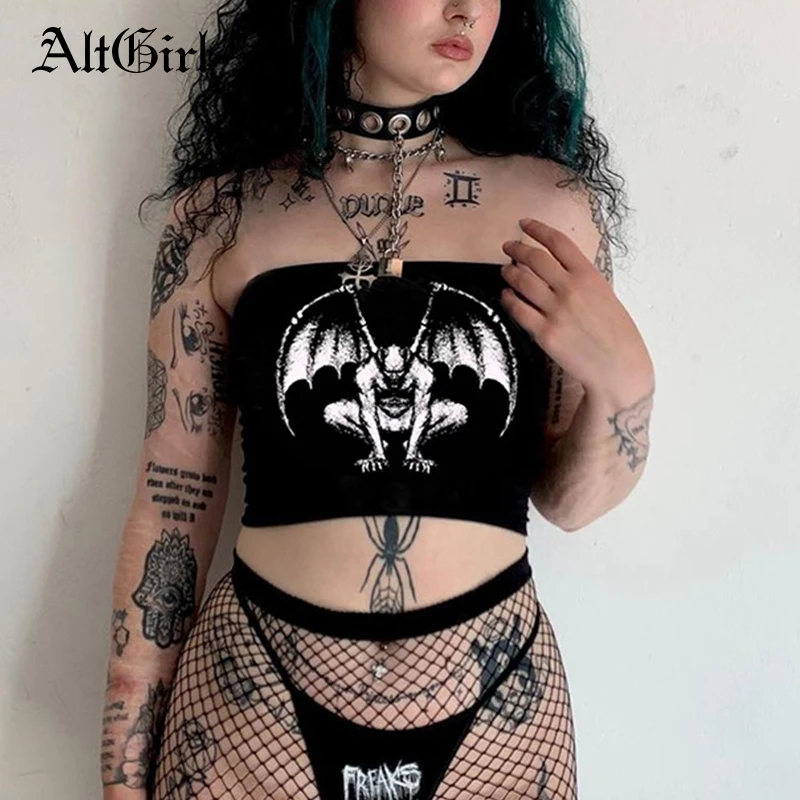Женский Готический топ-Бюстгальтер AltGirl уличная одежда в стиле Харадзюку с