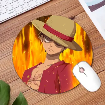 

Popular Cartoon Patterned Round Mouse Pad Monkey D Luffy One Piece Computer Game Pad Non-slip Mause Mice Mat