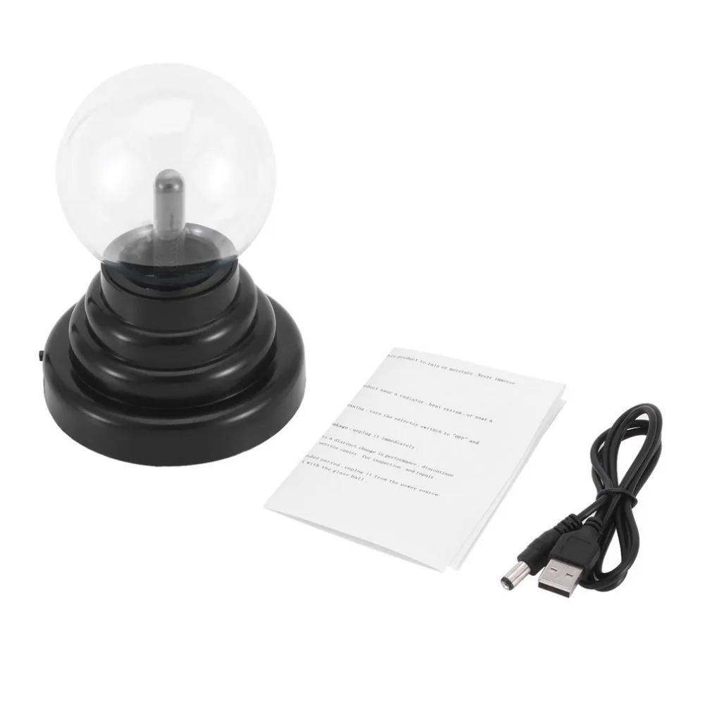 ICOCO 3 дюймов USB плазменный шар электростатический шар светильник волшебный кристалл лампа шар Настольный Глобус свет для ноутбука лампа для