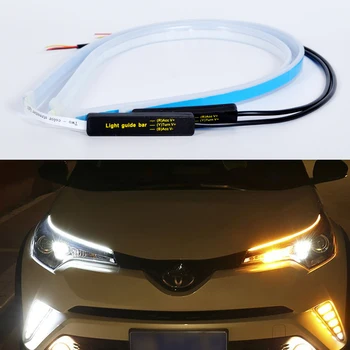 

2pcs Led DRL For Toyota Highlander 2001-2016 2017 2018 2019 2020 Led Strip Car Daytime Running Lights Dynamic Turn Signal Lamp