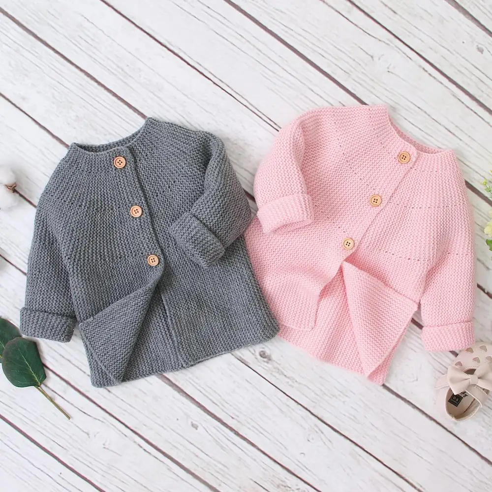 

Winter Warm Baby Sweaters Cardigans Autumn Button Up Newborn Infant Boys Girls Knitted Jackets Candy Color Toddler Kids Knitwear