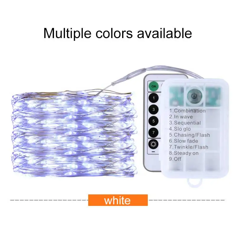 

1 pcs 5m / 10m Waterproof Remote Control LED Copper Wire String Light Outdoor Battery Garden Light Party Decoration Light