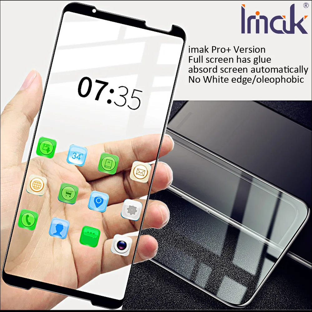 

imak Pro+ Full Screen panel Glue Tempered Glass For Asus ROG Phone2 II ZS660KL oleophobic