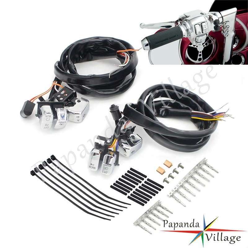 370199 Handlebar Switch Kit For Harley 2007 2010 Turn Signals Lights Horn Clutch Kill Switches