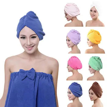 

New Rapid Fast Drying Hair Towel Soft Thick Absorbent Shower Hat Hair Direr Cap