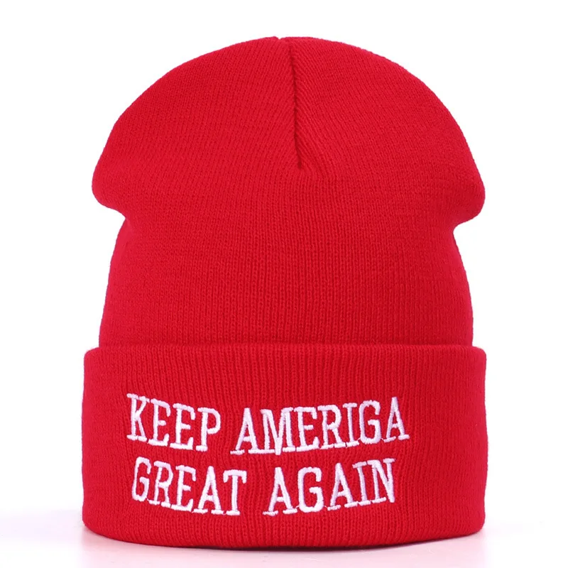 Trump, настоящая вязаная шапка, унисекс, зимняя теплая шапка, новинка, Make America Great agne, шапки с вышивкой, Trump President, модная шапка - Цвет: 4