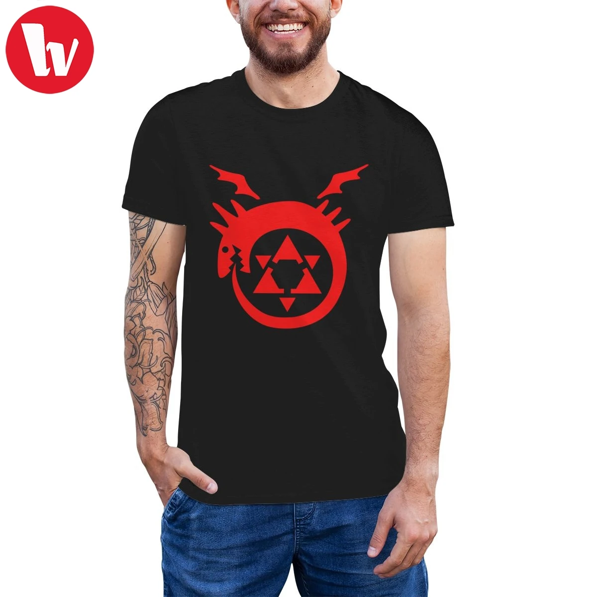 

Full Metal Alchemist T Shirt FullMetal Alchemist Uroboro Classic T-Shirt Male Print Tee Shirt Tshirt