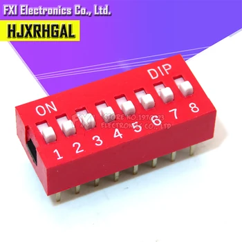 

10PCS DIP Switch 8 Way 2.54mm Toggle Switch Red Snap Switch Wholesale Electronic