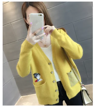 

Chic Knitted Sweater Women Autumn Sweet Solid Cardigan Women Knitted Sweater Harajuku Femme Top Knitwear