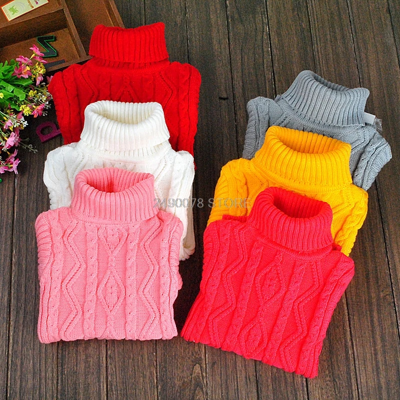 Winter Turtleneck Sweater For Boys Girls School Kids Christmas Sweaters Children Knitted Pullover Outerwear Cardigan Sweater