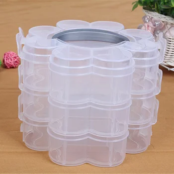

1PC Storage Box Plastic Plum Blossom Shaped Organizer Storage Box Container Box for Beads Jewelry Crafts