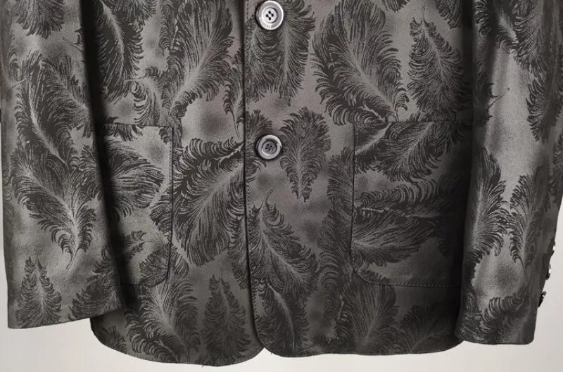 Designer New Genuine Leather Sheepskin Mens Printed Business Jackets Long Sleeve Single Breasted Slim Fit Thin Coats Plus Size
