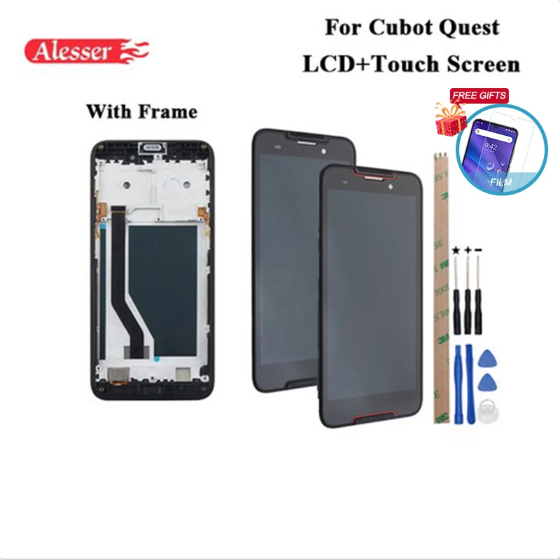 Alesser для Cubot Quest LCD дисплей и сенсорный экран с рамкой + пленка 5 ''запасные части