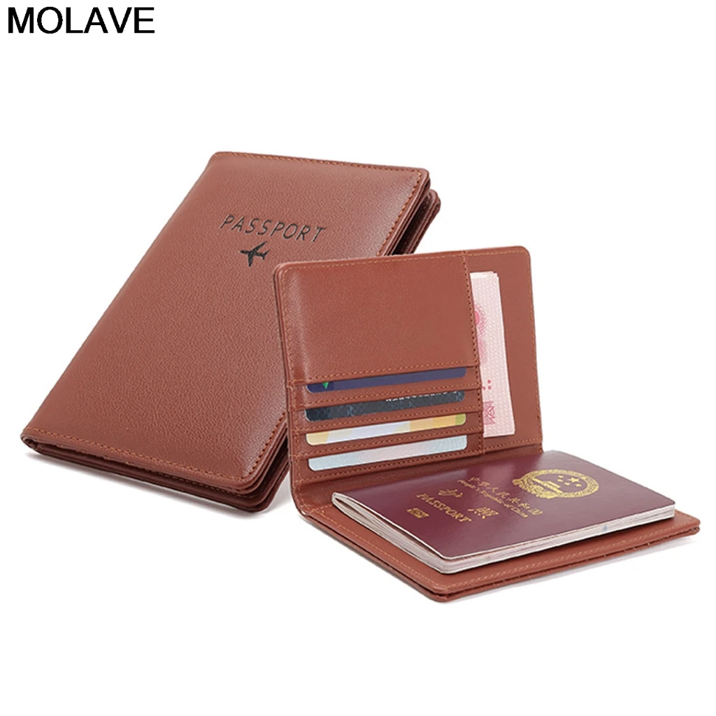 Molave Wallet Neutral Multi-purpose Travel Passport Wallet Passport Wallet Unisex Tri-fold Document Synthetic Leather Organizer