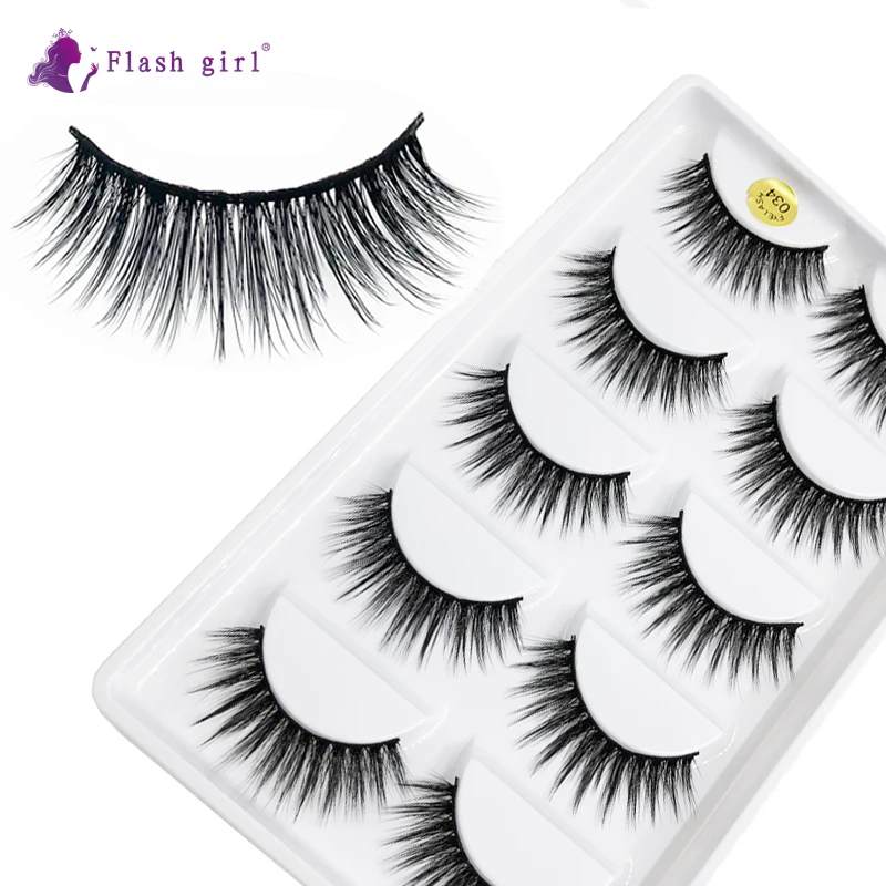 

Flash girl The newest 034 100% handmade 5pais 3D mink Eyelashes natural false Eyelashes