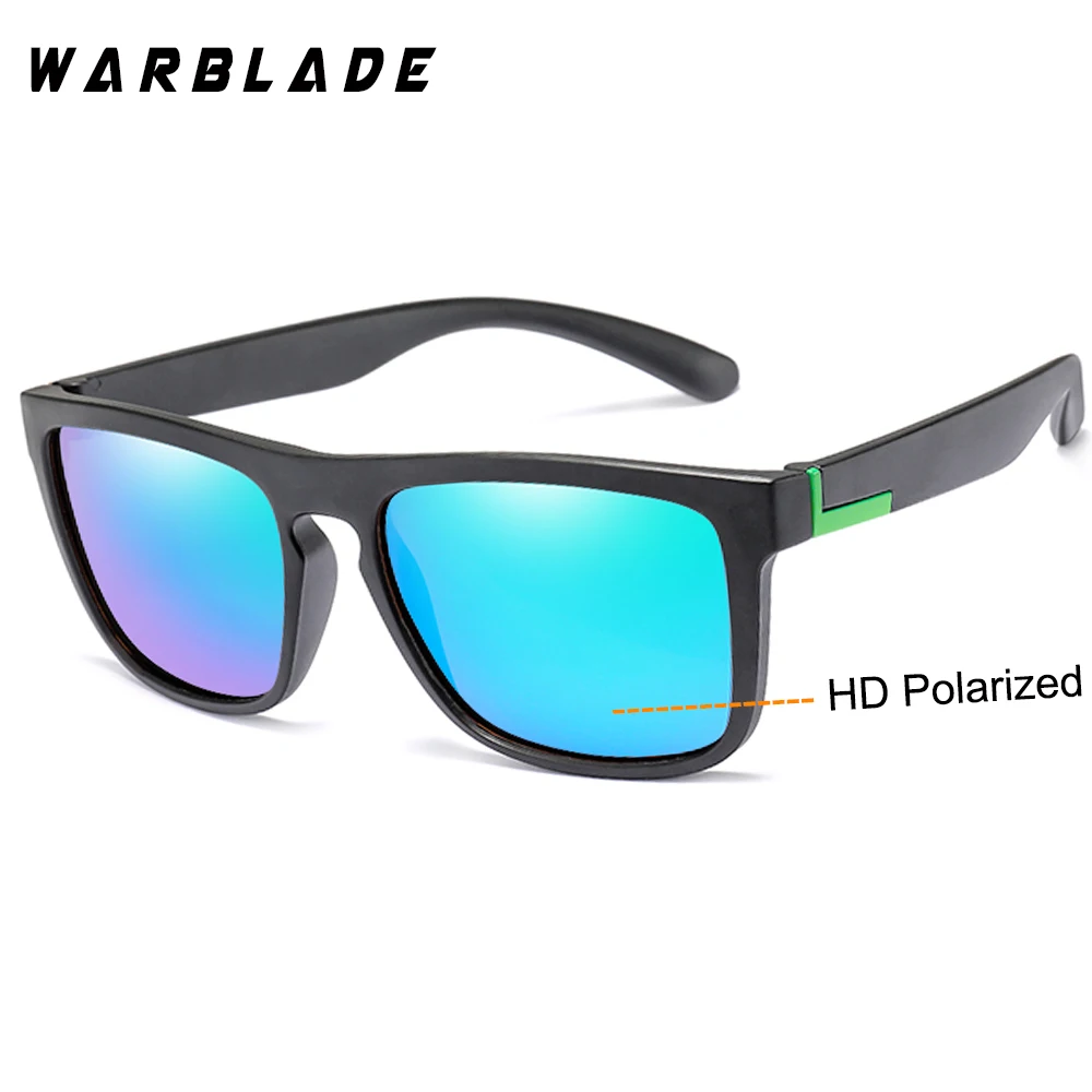 WarBLade, Ретро стиль, поляризационные солнцезащитные очки для мужчин и женщин, для вождения, квадратный стиль, солнцезащитные очки, мужские очки, мягкая оправа, UV400, очки Gafas De Sol - Цвет линз: 8848 black green