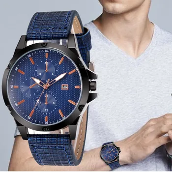 

WJ-8900 Denim Color Leather Strap Wristwatch For Man Business Minimalist Watch Classic Top Brand Luxury Men Watches reloj hombre